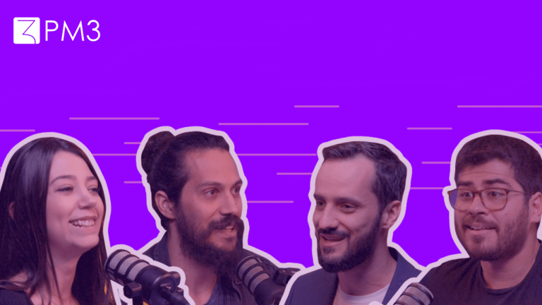 A imagem mostra Marcell Almeida , Raphael Farinazzo, Fernanda Faria e Paulo Sellos, convidados deste episódio do Mesa de Prod