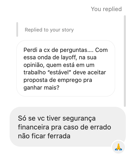 print de direct message do instagram